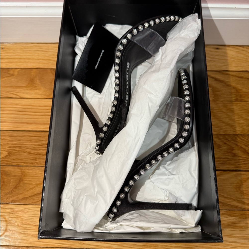 Elegant Black Heels with Rhinestone Accents